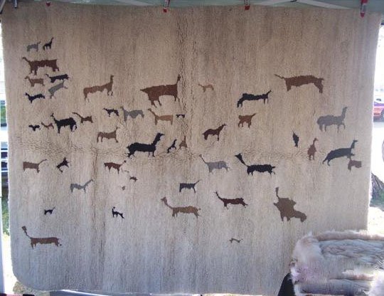 Woven Alpaca rug Rupestry 6.58'x4.91'