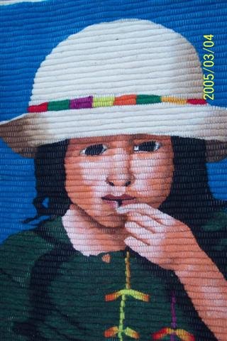 Handwoven Peruvian tapestry - Andean Girl - 30" x 22"