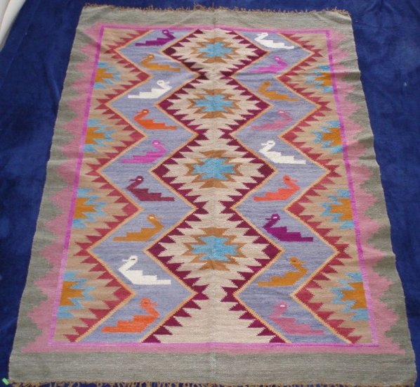 Ayacucho handwoven peruvian wool tapestry 60"x 44"