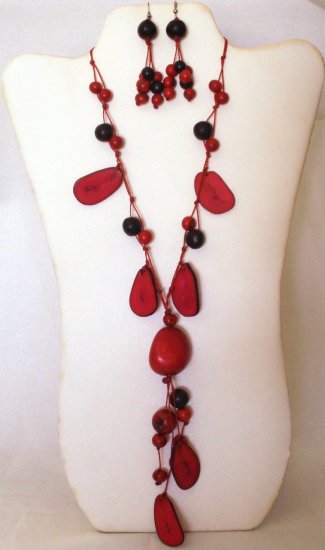 Tagua nut set - Red