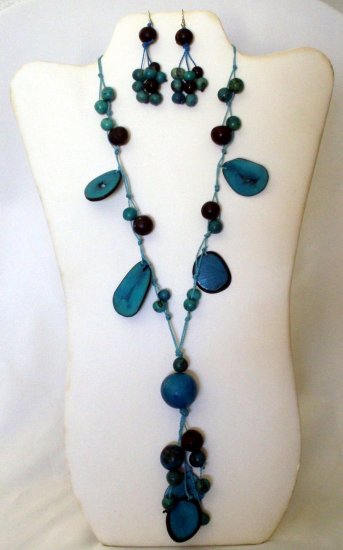 Tagua nut set - Blue