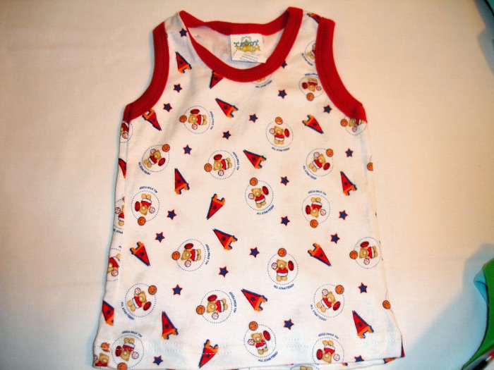Red All Star Teddy No Sleeve (3-6m)