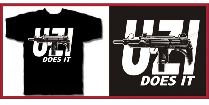 UZI does it Eazy hip e hop gun T-Shirt Large