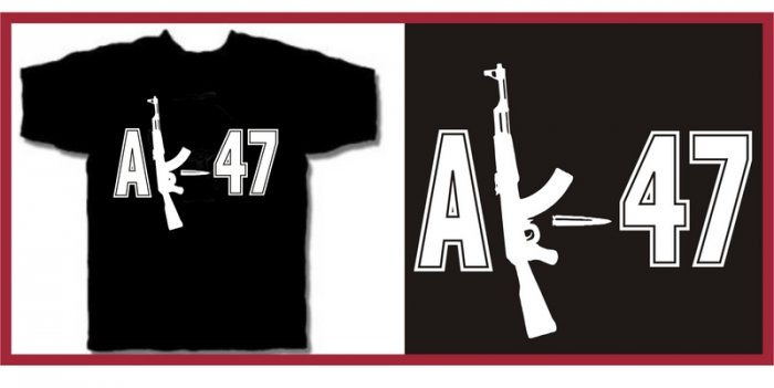 AK-47 machine gun punk T-Shirt XL