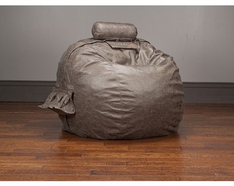 LoveSac Smoke Microleather SodaSac drink holder for Oversized Sacs
