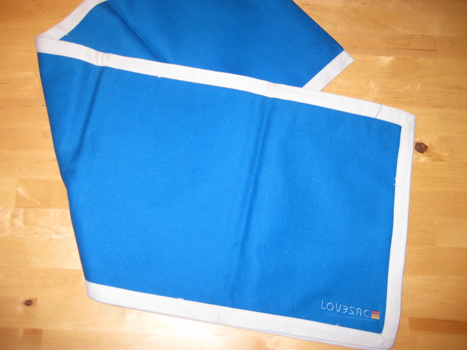 RARE! Original LoveSac Table Runner Bright Blue / Light Blue