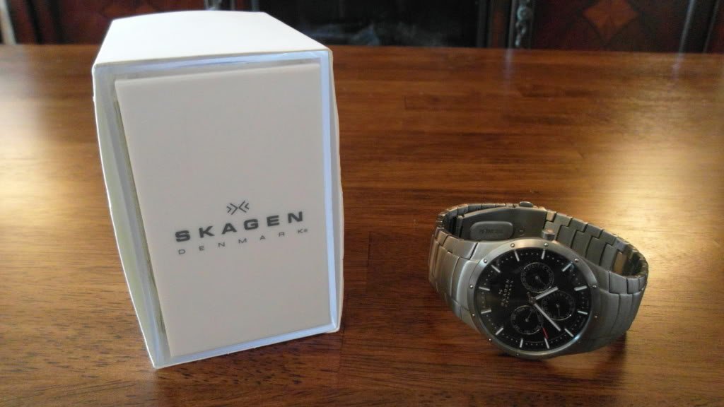 Skagen Denmark Mens Titanium Watch with box nice