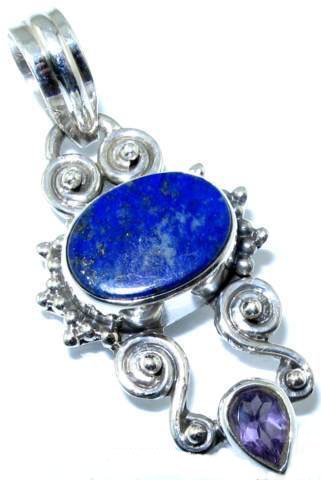 Pendant - Lapis and Amethyst