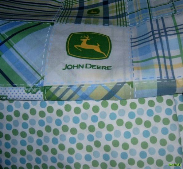 MadieBs John Deere Plaid Custom Crib Set New