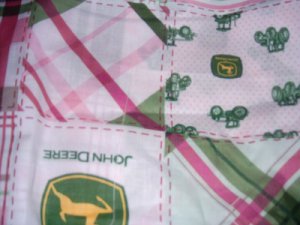MadieBs Custom John Deere Pink Plaid Crib Bumper Pads