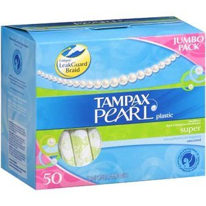 Tampax Pearl Plastic Super Absorbency Unscented Tampons