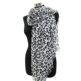 Leopard Print Ombre Pareo Scarf Shawl Wrap Pashmina