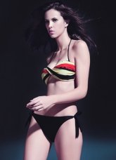 Black Halter Bikini 82% Chinlon 18% Spandex Womens Swimsuit