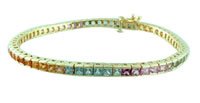 8.5ct Multi Color Rainbow Sapphire Bracelet 14kt YG