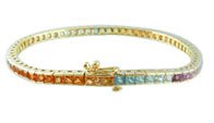 10ct Multi Color Rainbow Sapphire Bracelet