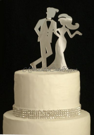 Chic Bride and Groom Cake Topper