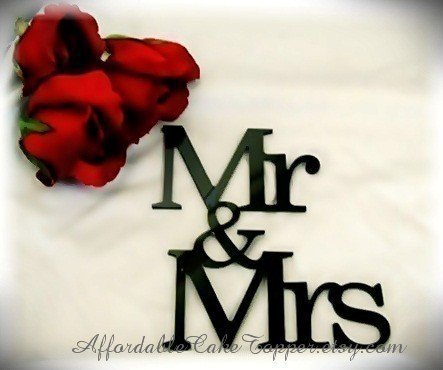 Mr and Mrs Cake Topper