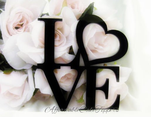 LOVE Heart Cake Topper