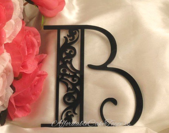 The Original Damask Monogram Cake Topper Letters A-Z