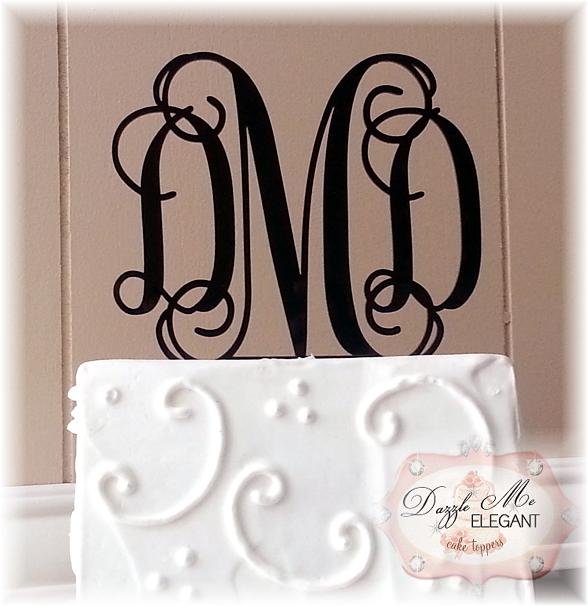 Entwined Elegance Vine Monogram Cake Topper