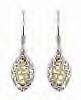 Two Tone Marquise Earrings