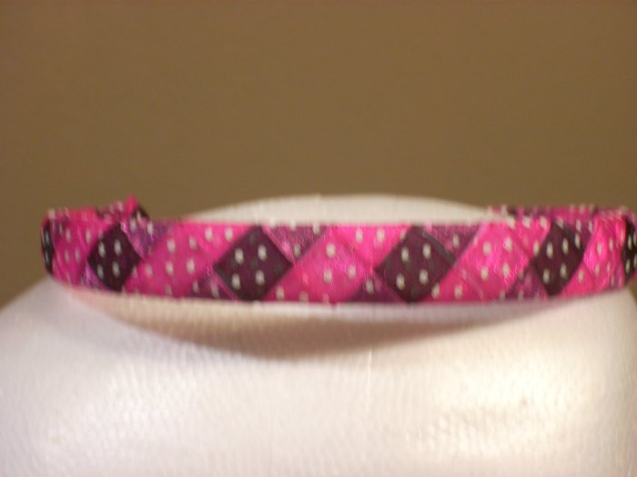 Woven Headband--Pink & Black