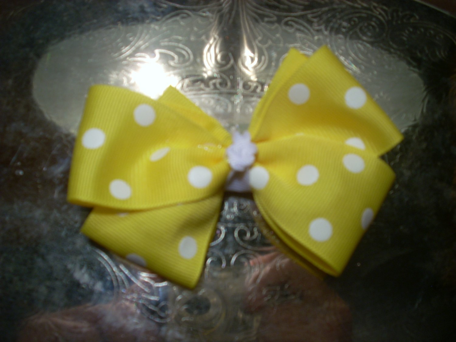 Yellow Polka Dots Boutique Bow