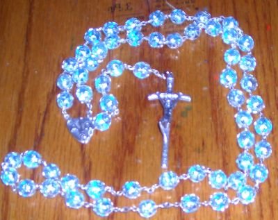 Fire Polished Rosary Silver/Nickel Center & Crucifix