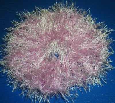 Fun Fur Handmade Crocheted Scrunchies Pale Pink
