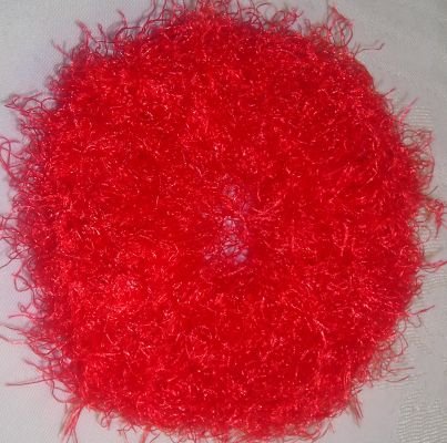 Fun Fur Handmade Crocheted Scrunchies Red Orange