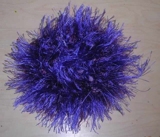 Fun Fur Handmade Crocheted Scrunchies Dark Purple