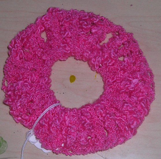Fun Fur Handmade Crocheted Scrunchie Delicate Pink