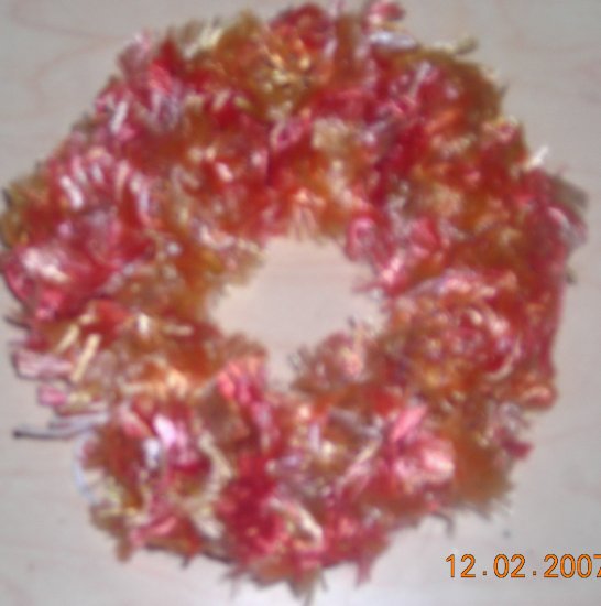 Fun Fur Handmade Crocheted Scrunchie Autumn Colors