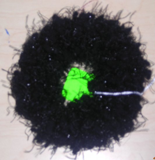 Handmade Crocheted Hair Scrunchie Black Nobby