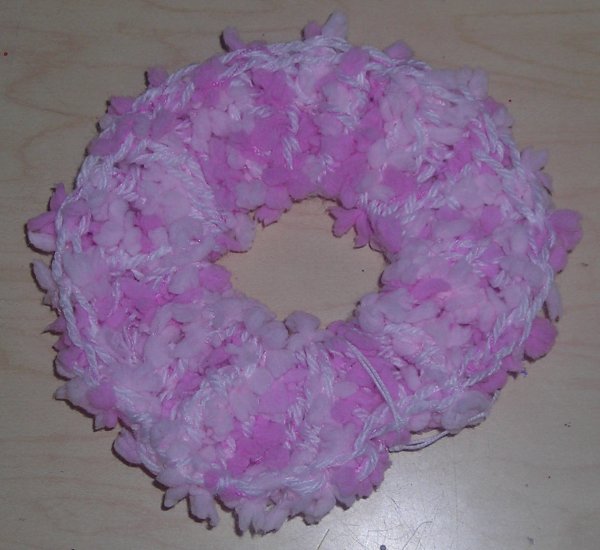 Handmade Crocheted Scrunchies Two Toned Pink Nobby