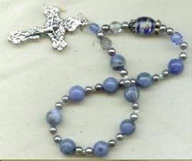Ten Bead Chaplet - Gemstone and Milliefiori Bead