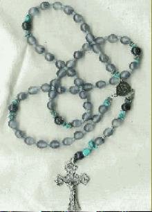 Frosted Glass with Turquoise Rosary