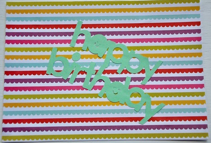Hollaa birthday card: banner handmade ang