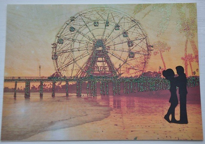Hollaa Love card: Coney Island Romance handmade ann