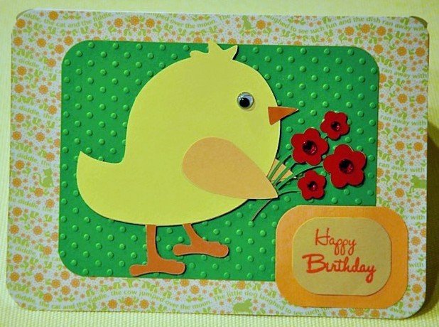 Hollaa birthday card: Bird with Flowers ann