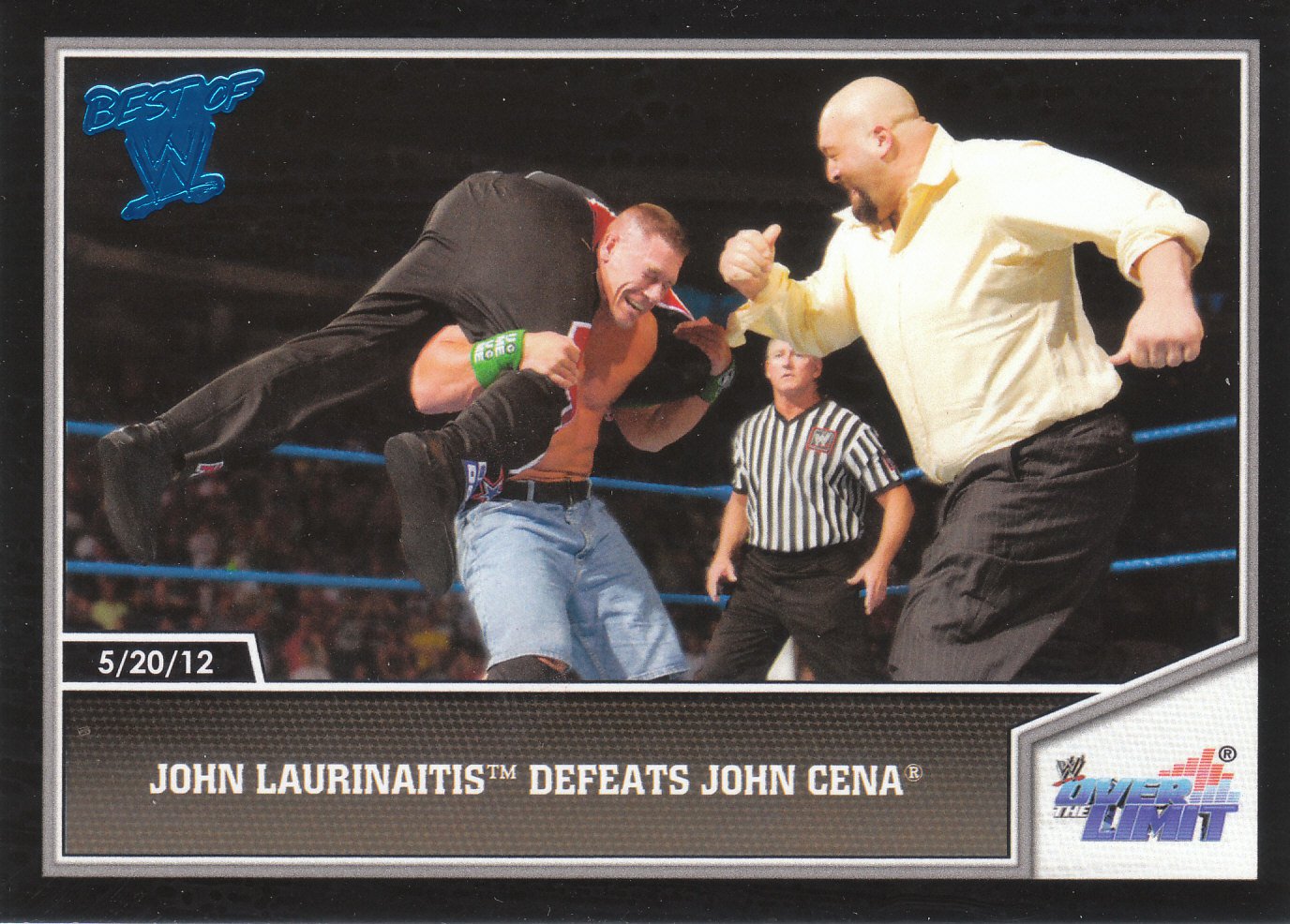 2013 Topps Best of WWE Blue #15 John Laurinaitis Defeats John Cena