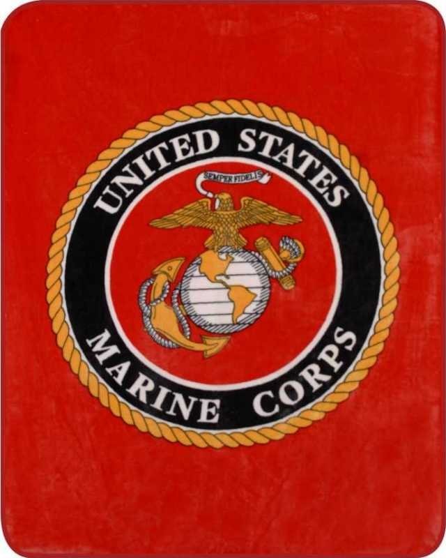 Marines Logo Queen Size Mink Blanket 79'' x 96''