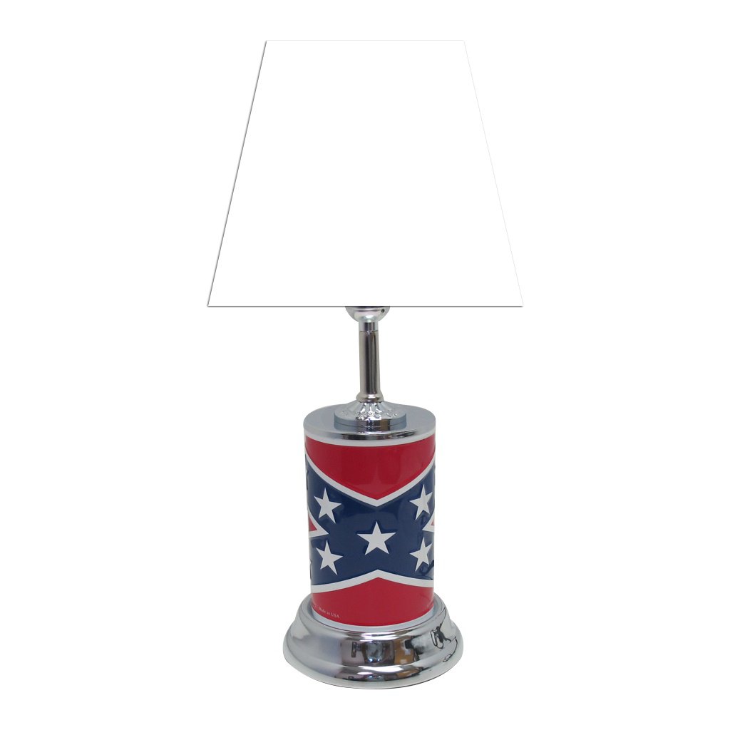 Rebel Flag Collectible License Plate Lamp w/ White Shade