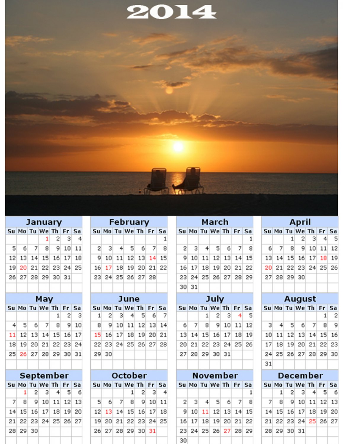 2014 calendar toolbox magnet refrigerator magnet beaches #1