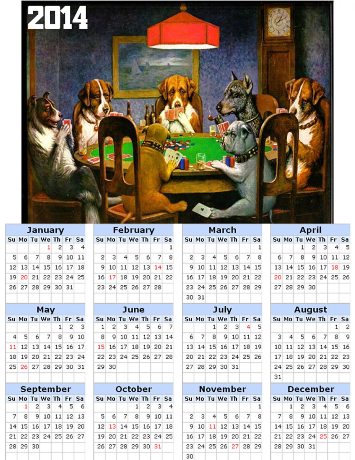 2014 calendar toolbox magnet refrigerator magnet Dogs #2