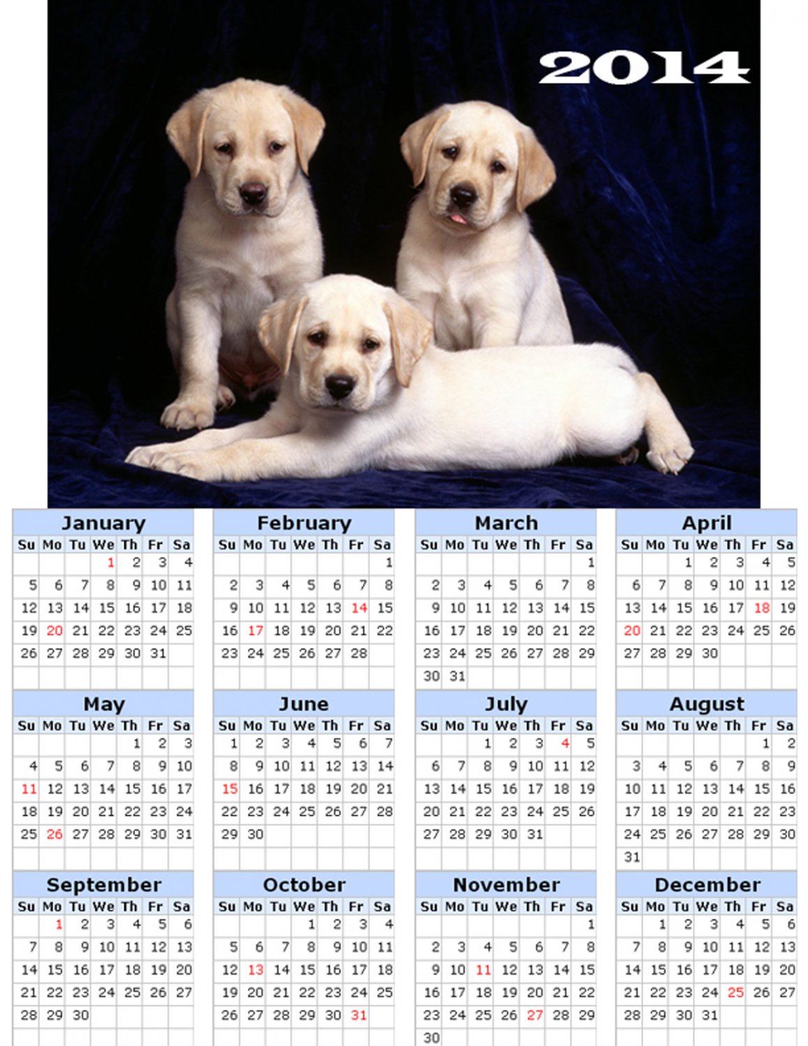 2014 calendar toolbox magnet refrigerator magnet Dogs #4
