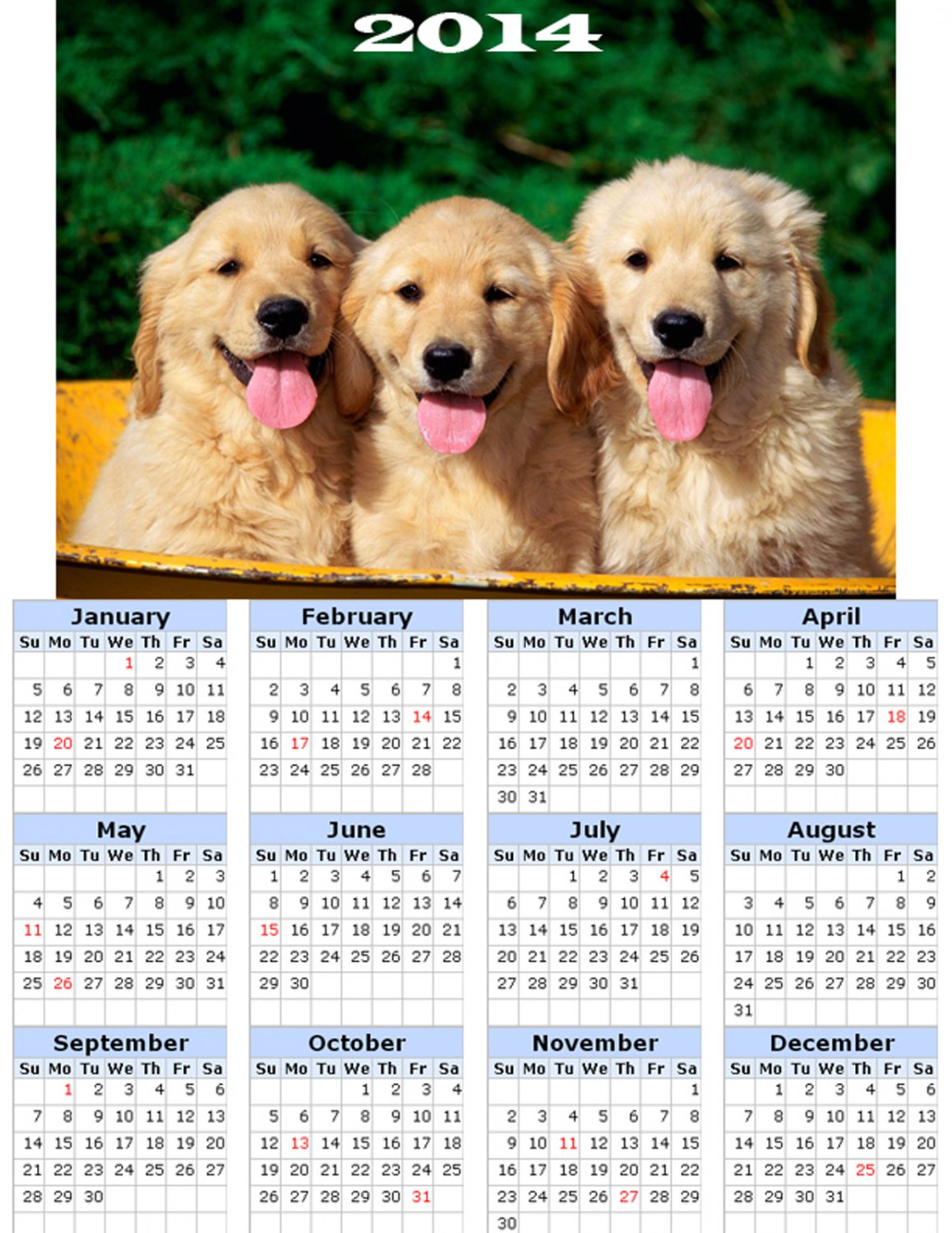 2014 calendar toolbox magnet refrigerator magnet Dogs #5