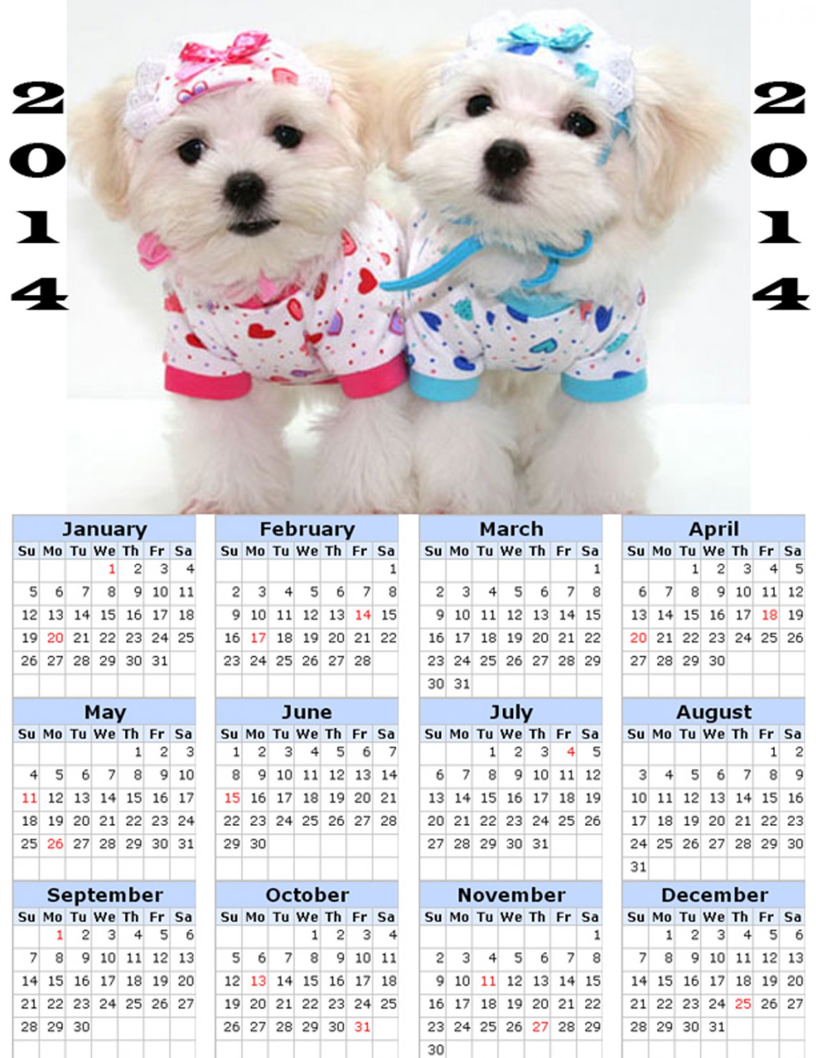 2014 calendar toolbox magnet refrigerator magnet Dogs #9