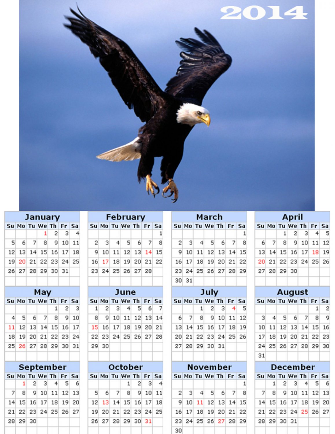2014 calendar toolbox magnet refrigerator magnet Birds #3