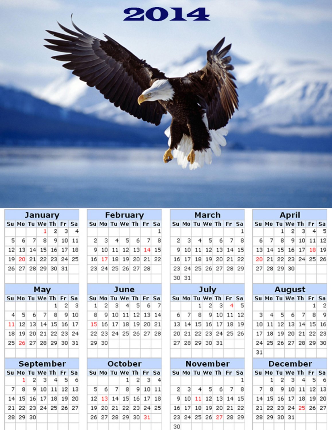2014 calendar toolbox magnet refrigerator magnet Birds #8